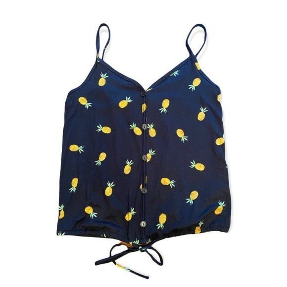 Womens Love Wins Pineapple Tie Front Tank - Sz XS